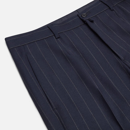 Navy Pinstripe Rupert Trousers Image 1