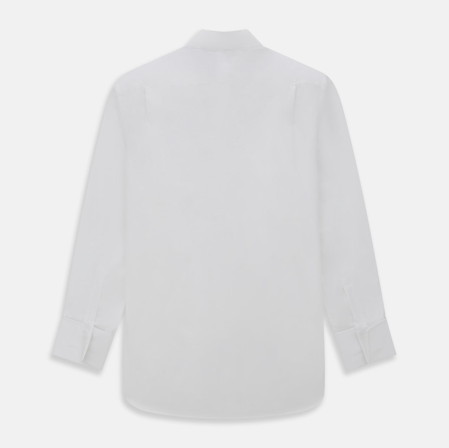 View 5 of product The Turnbull & Asser White Cotton Dress Shirt features a wing collar, double cuffs, and is displayed on a plain white background.