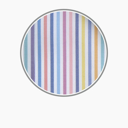 Multicoloured Graph Stripe Cotton Fabric Image 2