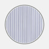 View 1 of product A close-up of Light Blue Double Stripe Sea Island Quality Cotton Fabric by Turnbull & Asser, showing thin vertical stripes within a circular frame on a plain background.