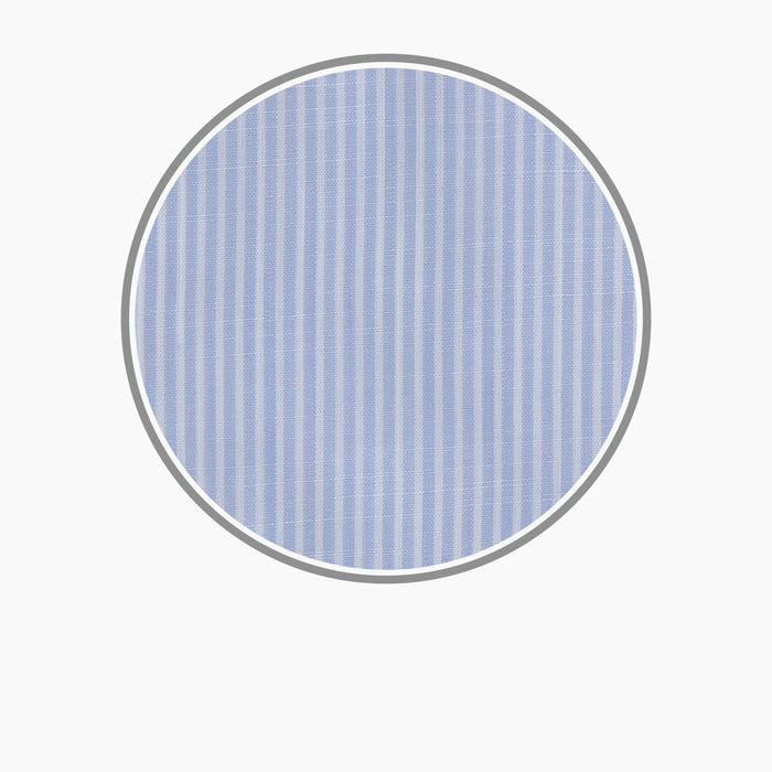 Light Blue and White Stripe Chambray Fabric Image 2