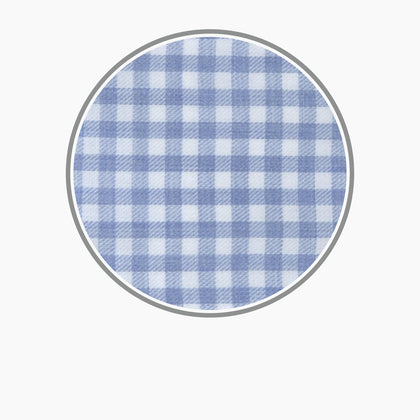 Light Blue Gingham Cotton Fabric Image 2