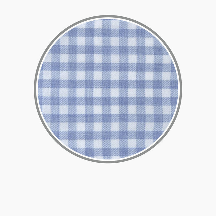 Light Blue Gingham Cotton Fabric Image 2