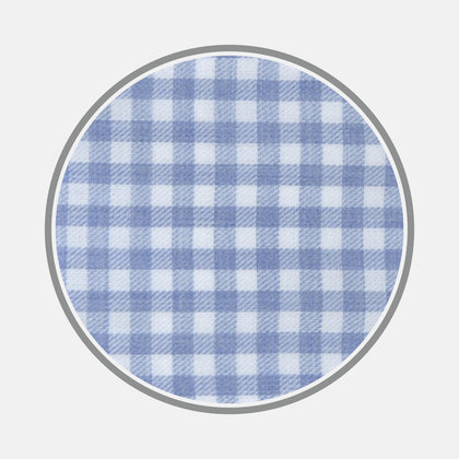 Light Blue Gingham Cotton Fabric