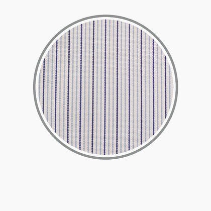 Navy and Light Blue Fine Stripe Silverline Cotton Fabric Image 2