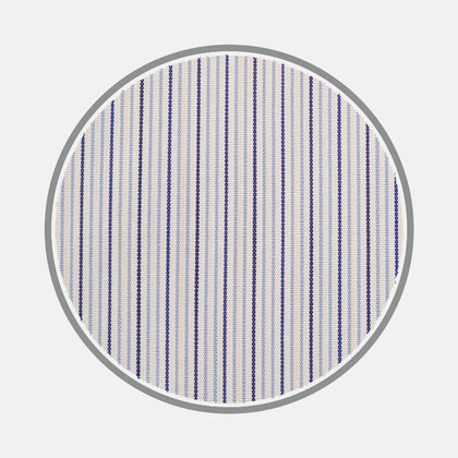 Navy and Light Blue Fine Stripe Silverline Cotton Fabric Image 1