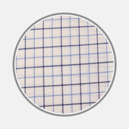 Navy and Blue Check Brushed Silverline Cotton Fabric Image 1