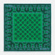 The Green & Blue Double-Faced Paisley Silk Bandana Pocket Square by Turnbull & Asser features a detailed paisley and geometric print with brand accents at the corners.