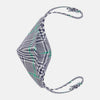 View 3 of product The Turnbull & Asser Exclusive Navy & Green Archive Check Superfine Cotton Commuter Mask features adjustable ear loops with bows and comes with 3 Viroformula™ filters.