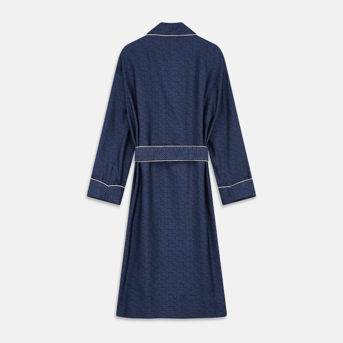 Blue Multi Circle Silk Jacquard Gown Image 3