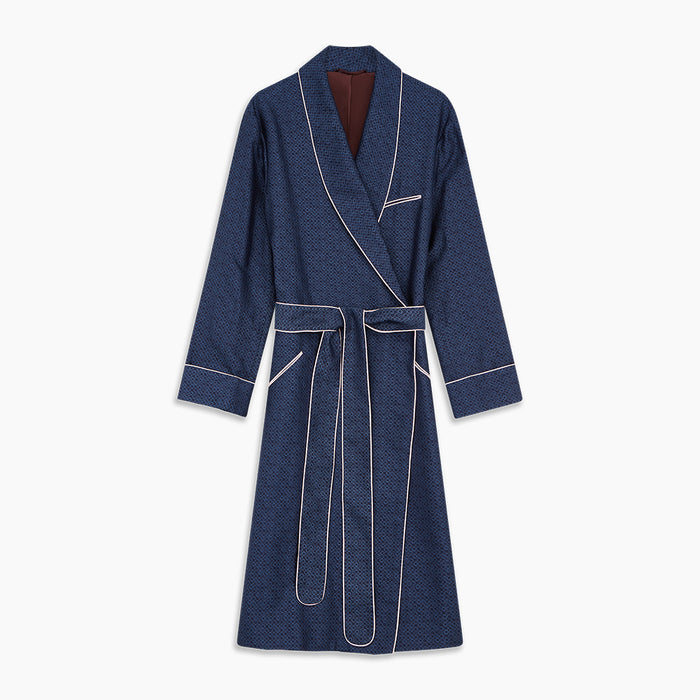 Blue Multi Circle Silk Jacquard Gown Image 4