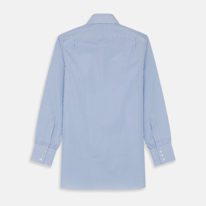 Light Blue Bengal Stripe Shirt with T&A Collar and 3-Button Cuffs Image 4