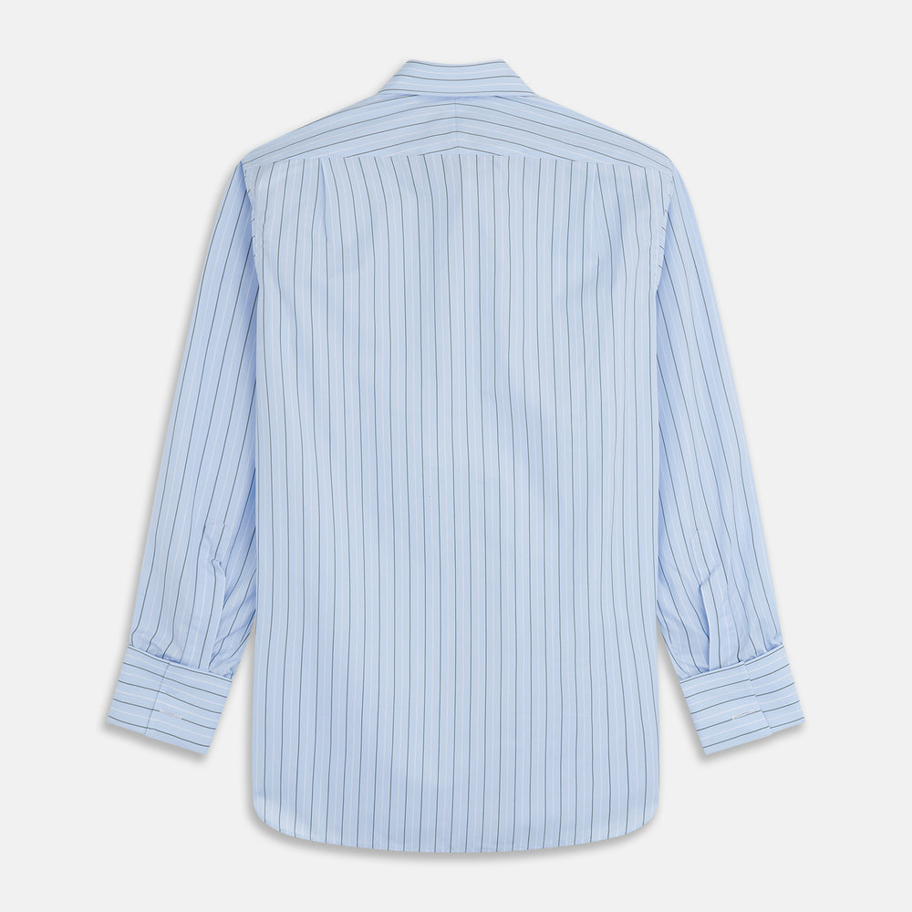 Green Stripe Regular Fit Shirt by Turnbull & Asser, featuring a T&A collar and double cuffs, displayed against a white background.