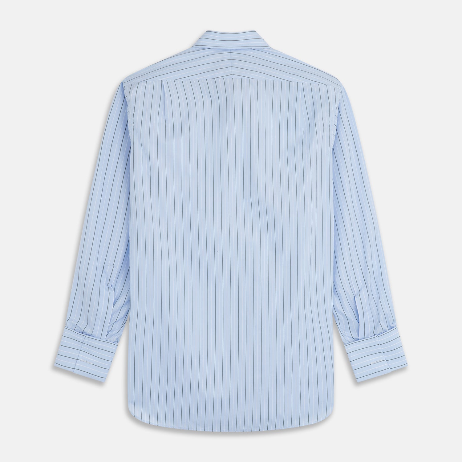 View 5 of product Green Stripe Regular Fit Shirt by Turnbull & Asser, featuring a T&A collar and double cuffs, displayed against a white background.