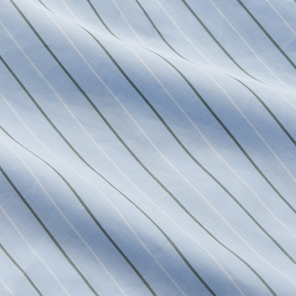 Green Stripe Regular Fit Shirt by Turnbull & Asser, featuring a T&A collar and double cuffs, displayed against a white background.