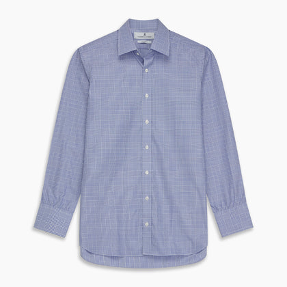 Blue Check Shirt with T&A Collar and 3-Button Cuffs Image 6