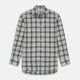 The Turnbull & Asser Green Check Shirt features a classic T&A collar, white buttons down the front and on 3-button cuffs, and a bold green, white, and black plaid pattern.