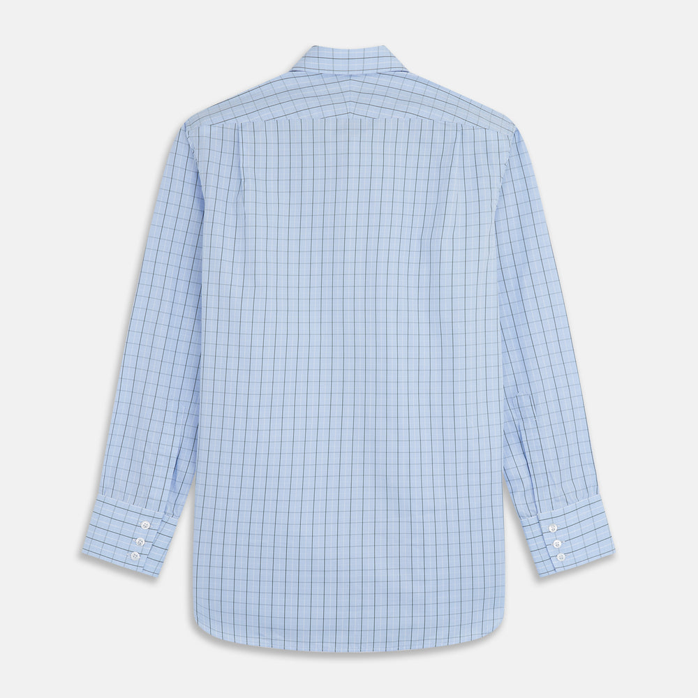 The Turnbull & Asser Green Graph Check Regular Fit Shirt features a T&A collar, 3-button cuffs, and a timeless grid check pattern for a classic look.