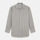 The Turnbull & Asser Blue Multi Check Cotton-Cashmere Shirt features a T&A collar, 3-button cuffs, and white buttons. Its smart-casual design showcases light blue, green, and beige checks on a white background.