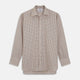 The Pink Multi Check Cotton-Cashmere Shirt by Turnbull & Asser features a T&A collar, 3-button cuffs, and a soft blend fabric in brown, beige, blue, and subtle pink checks—ideal for smart-casual style.