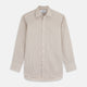 The Sand Gingham Check Regular Fit Shirt by Turnbull & Asser features a T&A collar, 3-button cuffs, and a sand gingham check pattern on white.