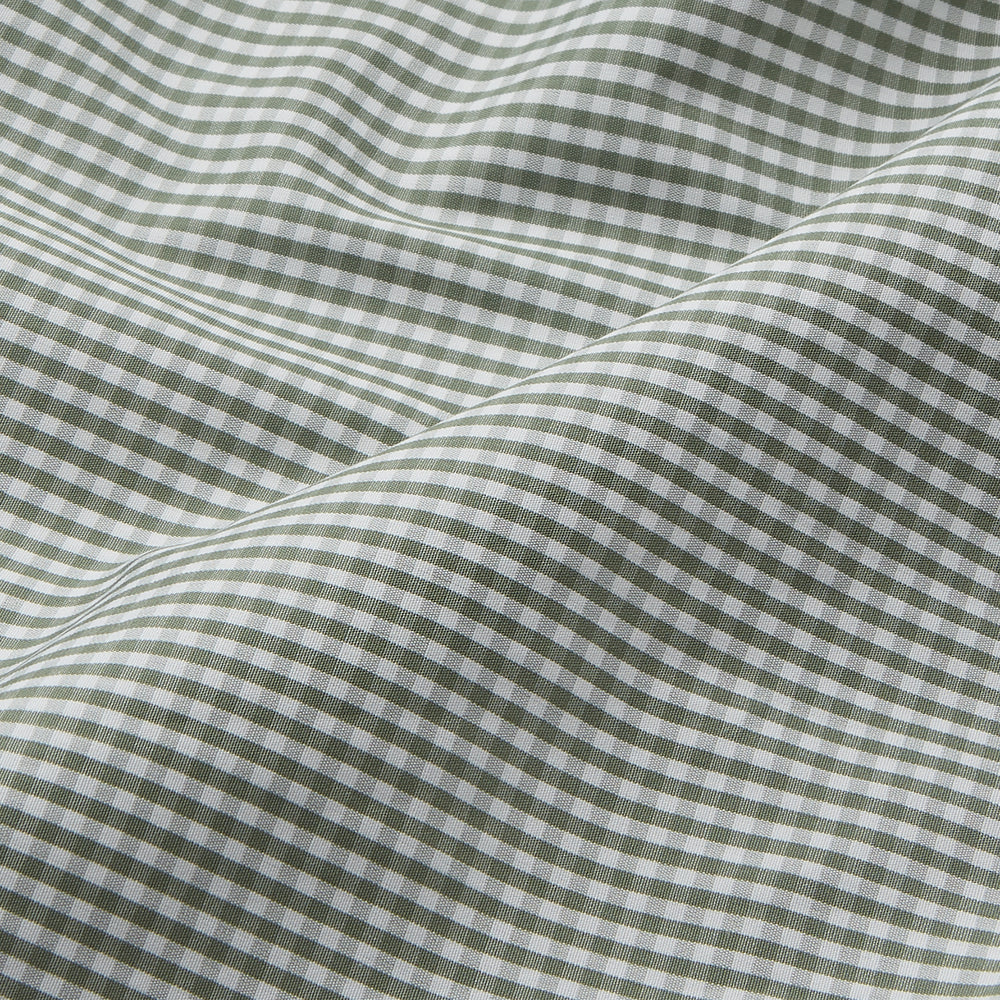 The Turnbull & Asser Green Gingham Check Regular Fit Shirt features a classic T&A collar and 3-button cuffs, displayed on a plain white background.