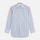 The Turnbull & Asser Blue Multi Stripe Regular Fit Shirt features a classic T&A collar, long sleeves, button-down front, and 3 button cuffs. Shown laid flat against a white background.