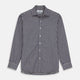 The Turnbull & Asser Blue Check Weekend Fit Shirt features a Derby collar and 1-button cuffs—ideal for winter layering. Shirt is laid flat on a white background.