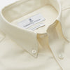 View 2 of product The Cream Herringbone Fine Cotton Weekend Officer Fit Shirt by Turnbull & Asser features a Dorset collar, long sleeves, two button-flap chest pockets, and buttoned cuffs—perfect for smart-casual style.