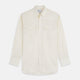 The Cream Herringbone Fine Cotton Weekend Officer Fit Shirt by Turnbull & Asser features a Dorset collar, long sleeves, two button-flap chest pockets, and buttoned cuffs—perfect for smart-casual style.