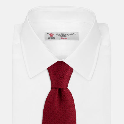 Burgundy Abstract Tonal Silk Jacquard Tie Image 1