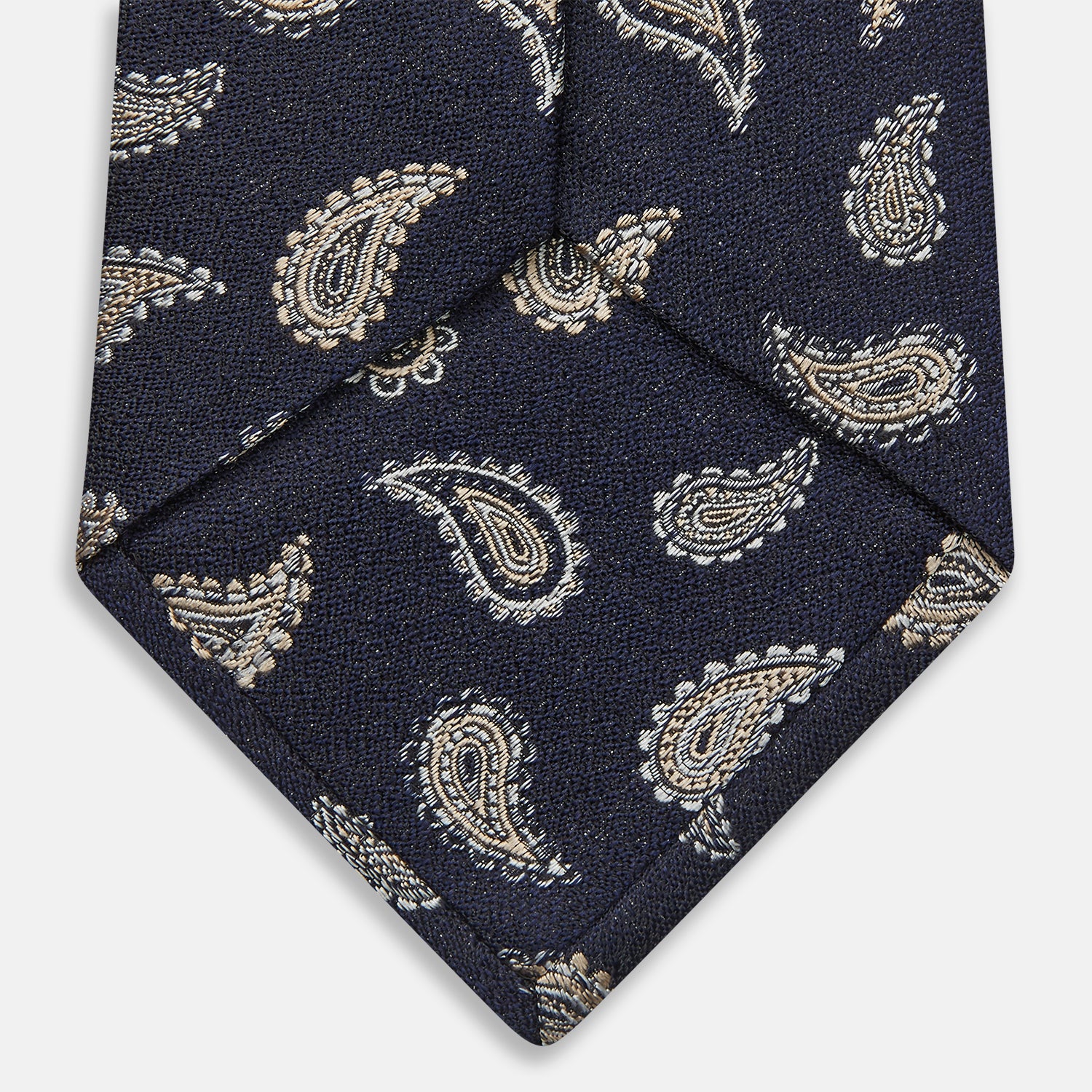 View 4 of product The Black Renoir Paisley Tie by Turnbull & Asser features intricate paisley patterns, making it a sophisticated addition to any outfit.