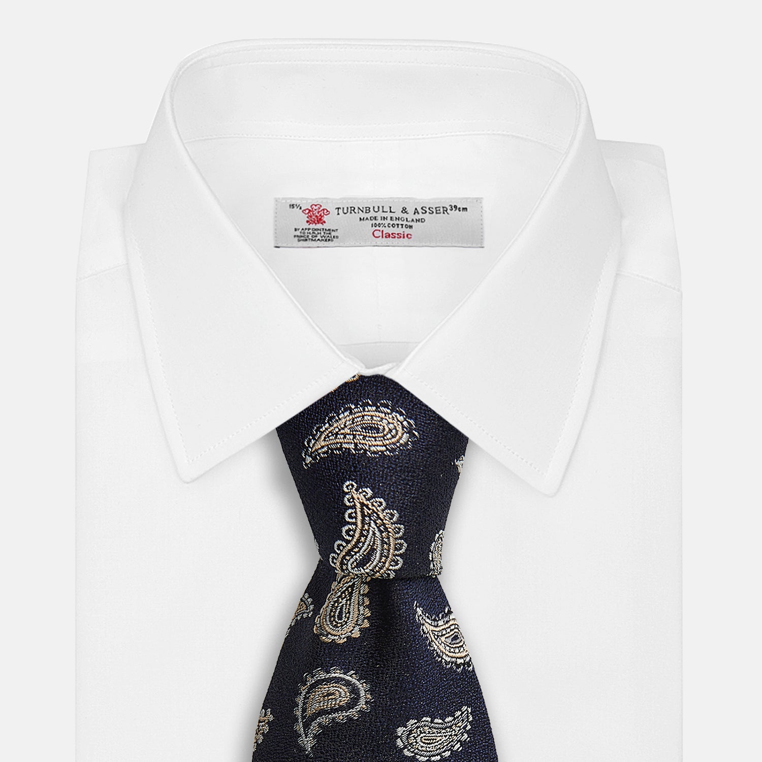 View 2 of product The Black Renoir Paisley Tie by Turnbull & Asser features intricate paisley patterns, making it a sophisticated addition to any outfit.
