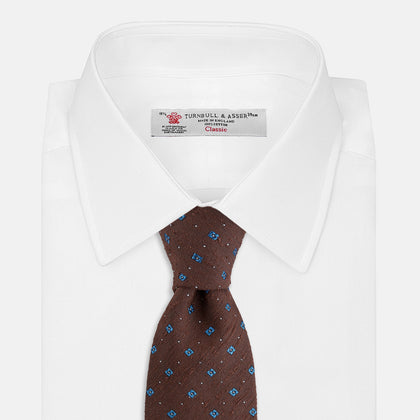 Brown Square Silk Tie Image 1
