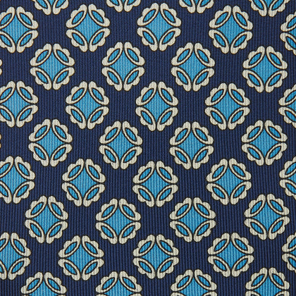 Navy Floral Geometric Tie Image 2