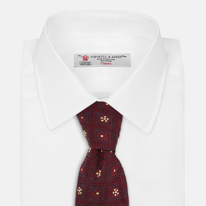 Burgundy Illusion Flower Silk Tie Image 1