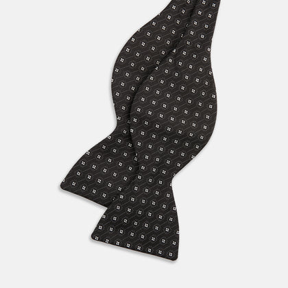 Floral Piqué Monochrome Silk Bow Tie Image 1