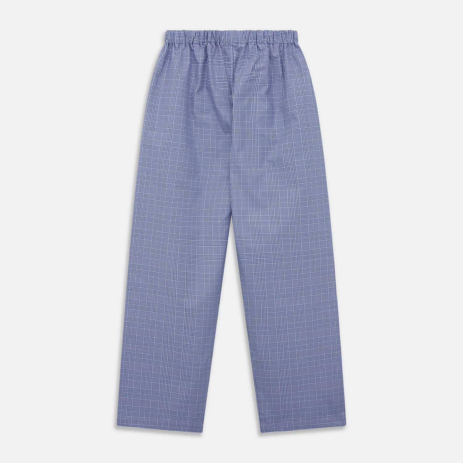 View 2 of product Turnbull & Asser Navy Check Cotton Pyjama Trousers feature a contemporary fit, elastic waistband, and straight legs in a refined check pattern—perfect for comfortable, modern style.