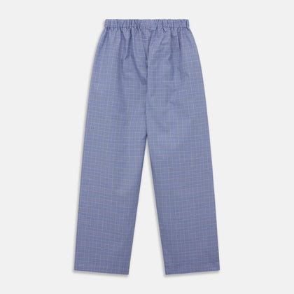 Navy Check Cotton Pyjama Trousers Image 1
