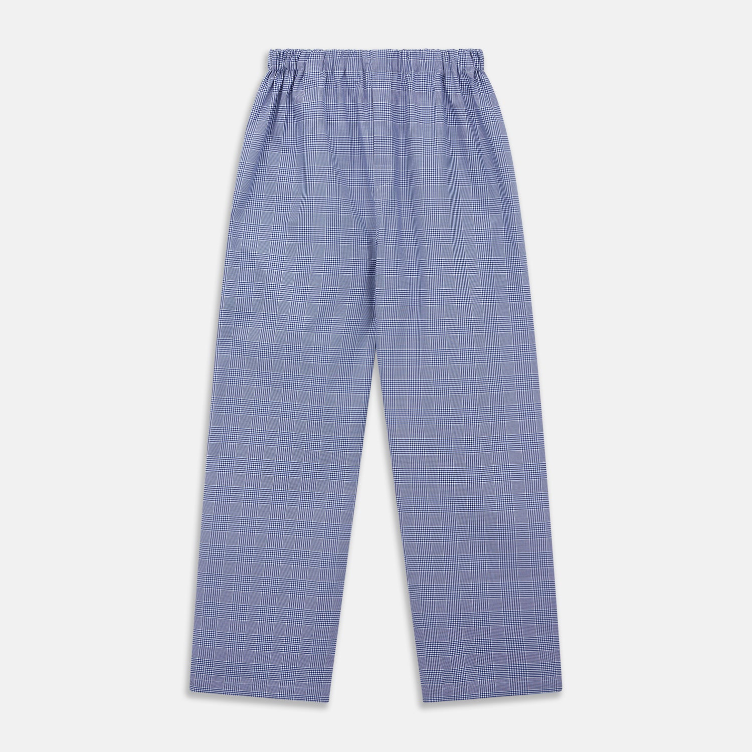 View 1 of product Turnbull & Asser Navy Check Cotton Pyjama Trousers feature a contemporary fit, elastic waistband, and straight legs in a refined check pattern—perfect for comfortable, modern style.