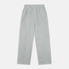 View 5 of product The Turnbull & Asser Green Bengal Stripe Modern Fit Cotton Pyjama Set features a long-sleeve button-up shirt with chest pocket and elastic waistband pants, crafted from soft Italian cotton and displayed on a white background.