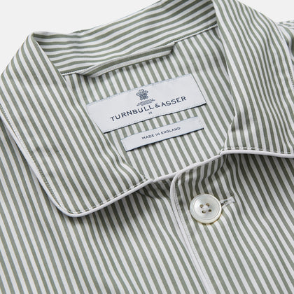 Green Bengal Stripe Modern Fit Cotton Pyjama Set Image 1