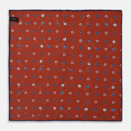 Red Windsurfer Double-Faced Silk Print Pocket Square Image 1