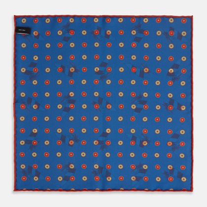 Blue Windsurfer Double-Faced Silk Print Pocket Square Image 1