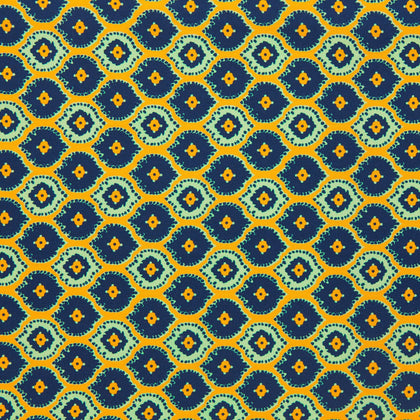 Yellow Medallion Print Silk Pocket Square Image 2