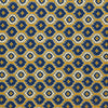 View 3 of product The Tan Medallion Print Silk Pocket Square by Turnbull & Asser features an elegant medallion geometric pattern in blue, white, and gold with central diamond shapes and a gold dotted border on luxurious silk.