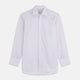 A Turnbull & Asser Blue Double Stripe Regular Fit Sea Island Quality Cotton Shirt with T&A collar and double cuffs, laid flat on a white background.