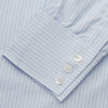 View 3 of product The Turnbull & Asser Tonal Blue Stripe Regular Fit Shirt features a T&A collar and 3-button cuffs, shown against a white background.