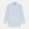 View 1 of product The Turnbull & Asser Tonal Blue Stripe Regular Fit Shirt features a T&A collar and 3-button cuffs, shown against a white background.