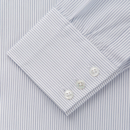 Blue & White Stripe Sea Island Quality Cotton Regular Fit Mayfair Shirt Image 2